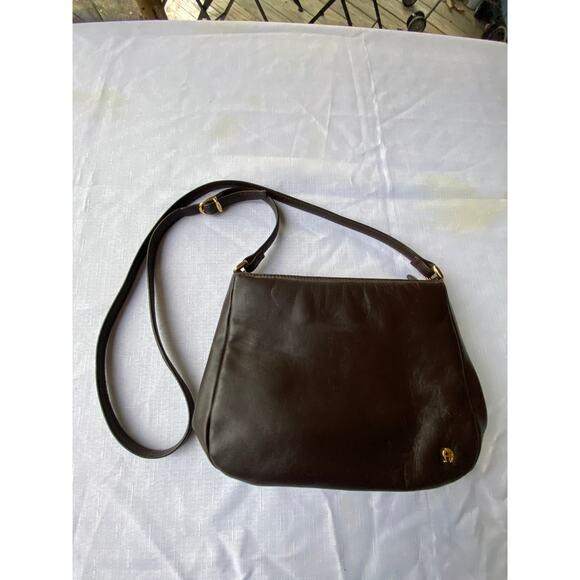 Etienne Aigner Dark Brown Leather Purse Crossbody Bag 10" X 7" VGUC - Picture 11 of 15